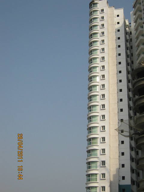 Round balconies of B Towers in Sangria Towers at Megapolis Hinjewadi Phase 3, Pune