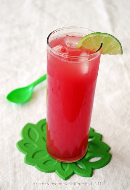 Watermelon lemonade with lime