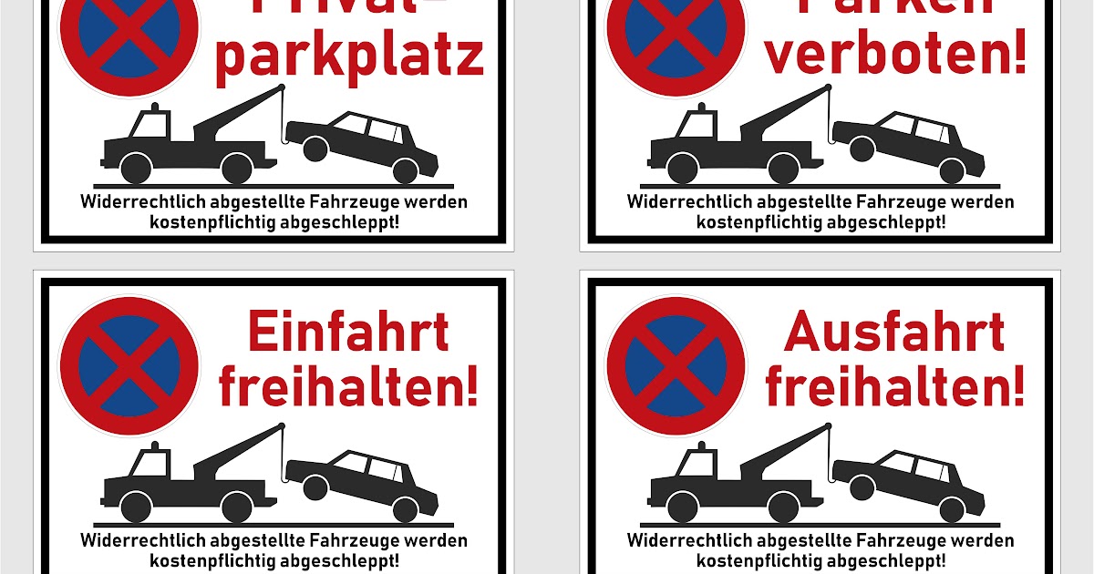 Parkverbotsschilder Zum Ausdrucken Kostenlos / Schilder Himmel
