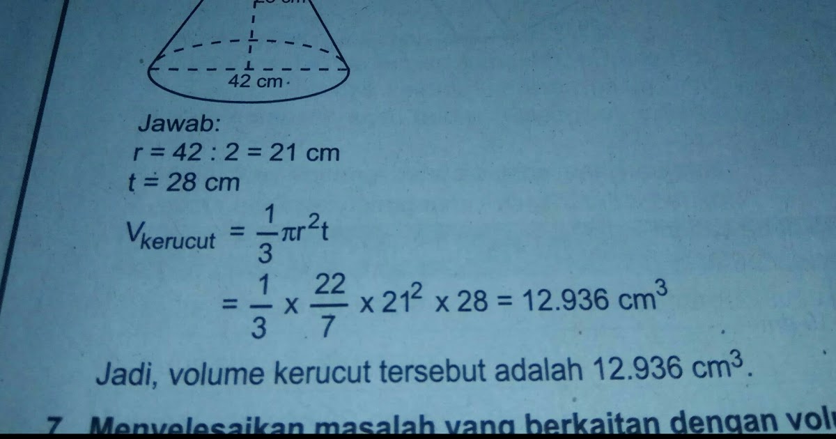 Volume Bangun Ruang Kerucut Adalah Titik Titik Cm3 23 Contoh Soal Bangun Ruang Bola Beserta 6696