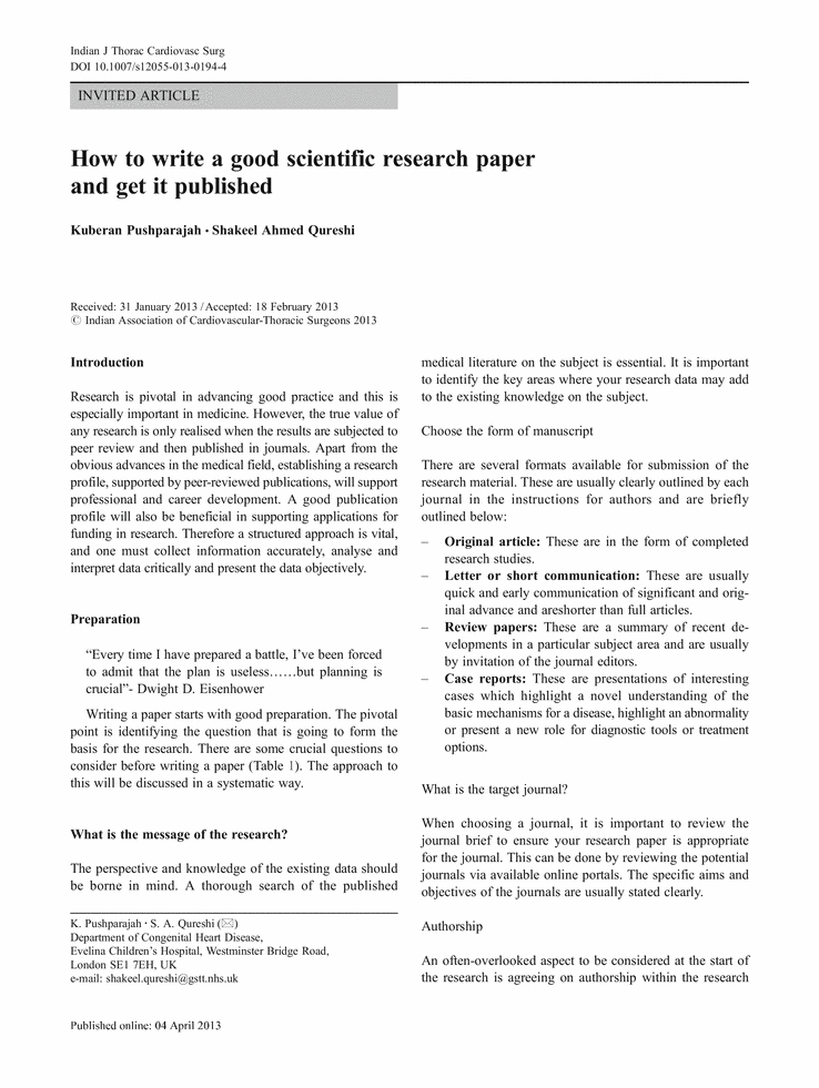 how to write an effective research paper