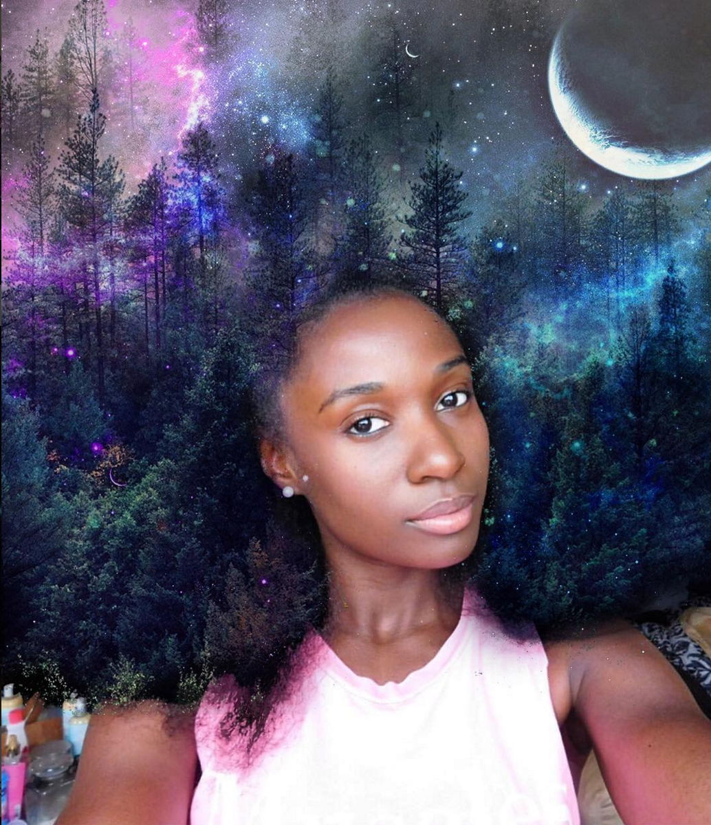 Natural Hair Girl Drawing