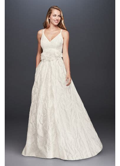 Floral Jacquard A Line Wedding Dress David's Bridal Floral Jacquard A Line Wedding Dress David's Bridal