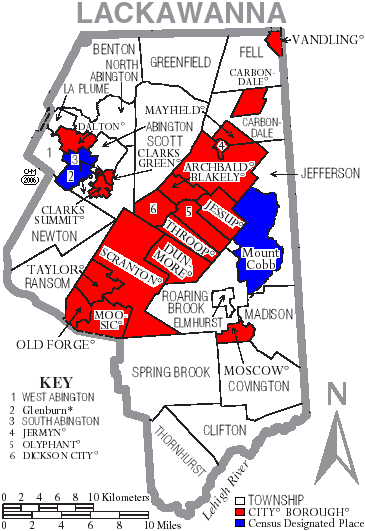 File:Map of Lackawanna County Pennsylvania With Municipal and Township Labels.png
