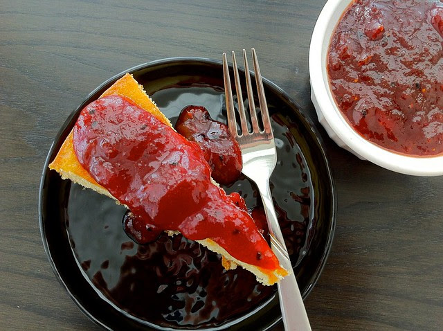 Strawberry and Rhubarb Chutney, Overhead