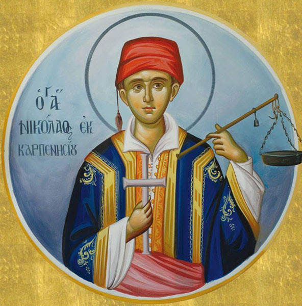 IMG ST. NICHOLAS  the Grocer ("O Pantopolis"), New Martyr, at Constantinople