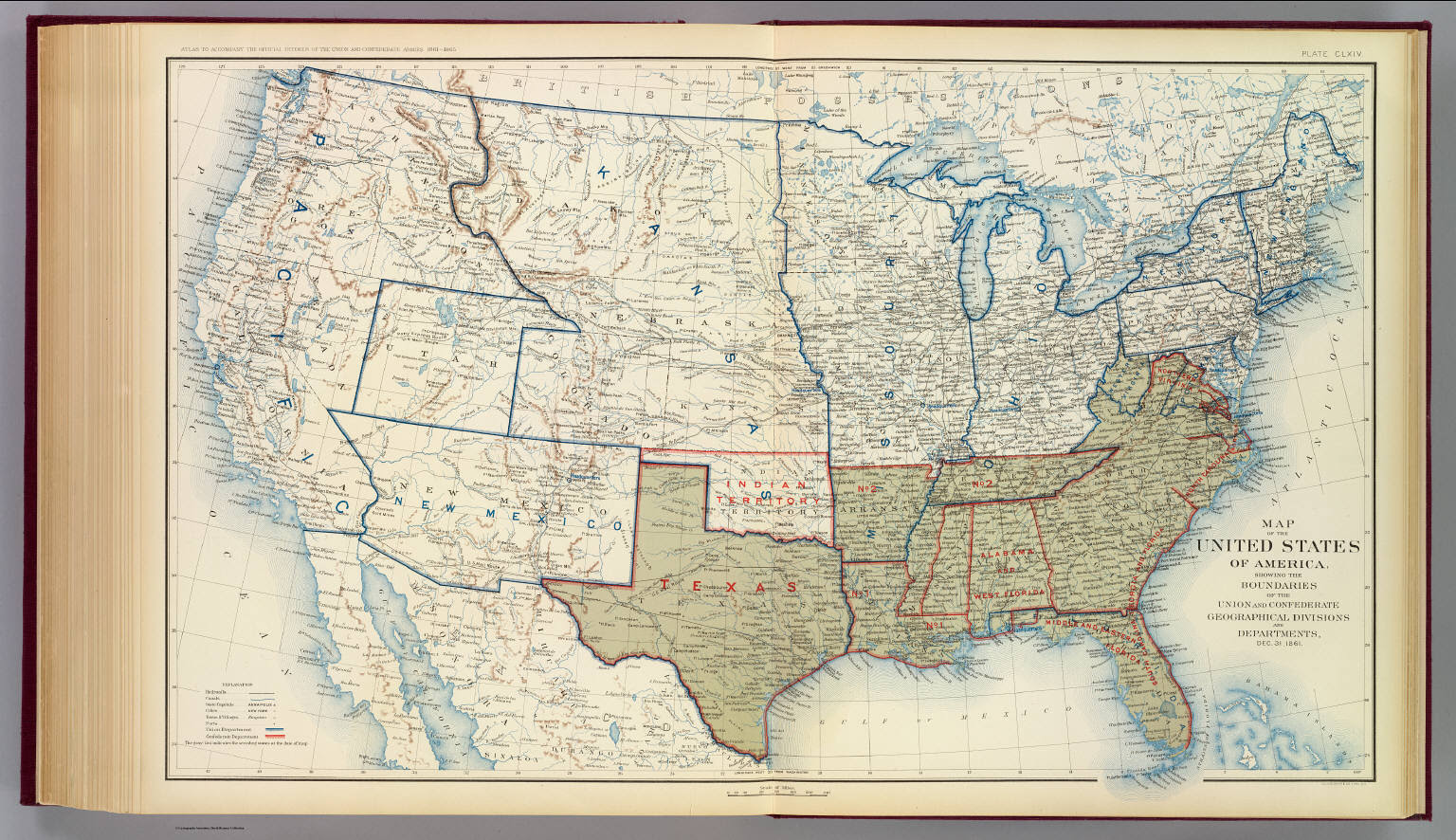 Map Of United States 1861 - Direct Map