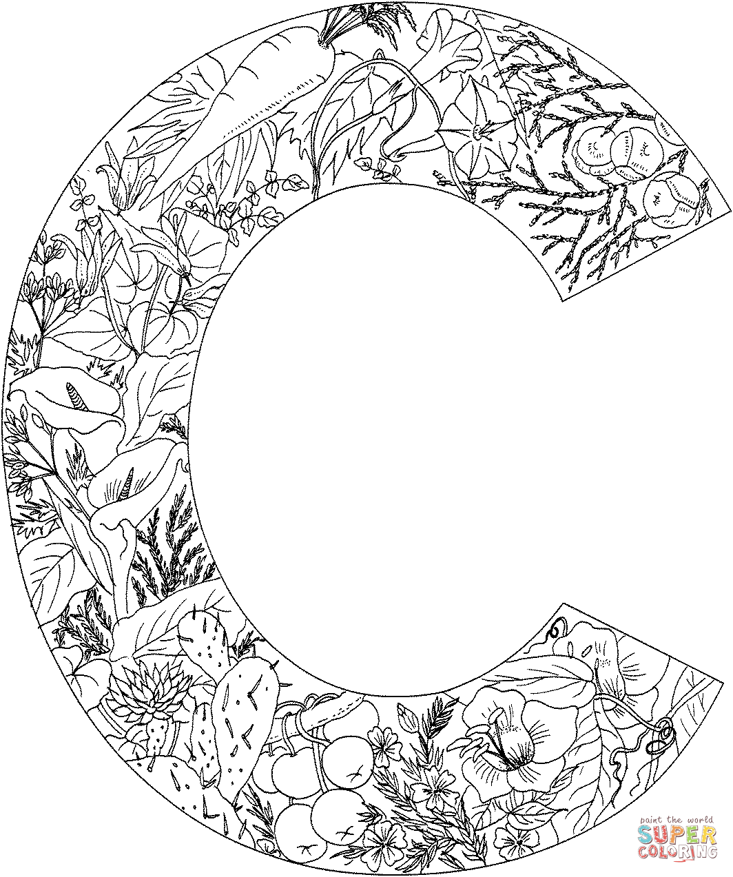 Kleurplaat Dieren Letters
