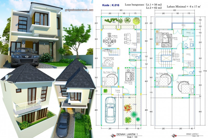 Denah Rumah 2 Lantai Lengkap Dengan Tampak Kreasi Rumah Denah Rumah 2 Lantai Lengkap Dengan Tampak Kreasi Rumah