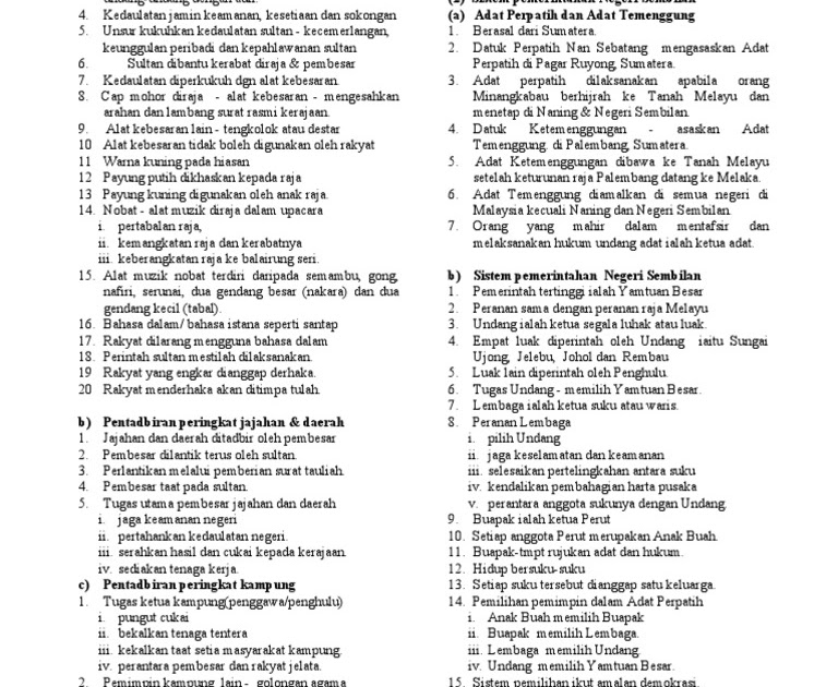 Nota Ringkas Sejarah Tingkatan 3 Bab 2  Nota Ringkas Sejarah Bab 2