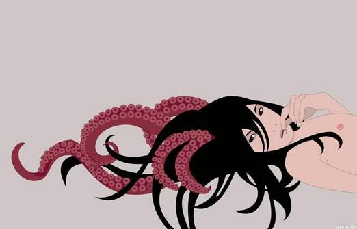 Pulpo y chica