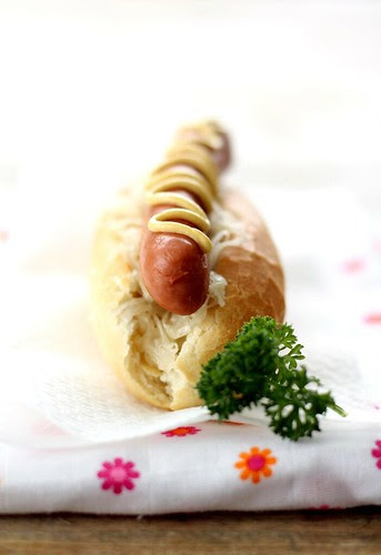 Hotdog with some parsley
