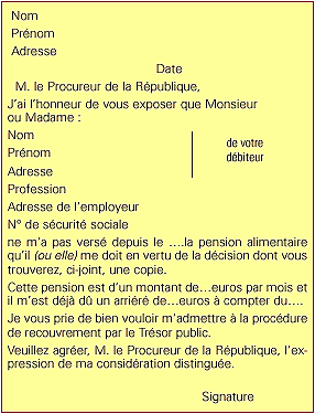 Lettre Au Juge Des Affaires Familiales Pension Alimentaire  Exemple de