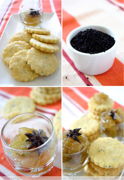 Cheddar and Nigella Seed Biscuits with Spiced Green Apple