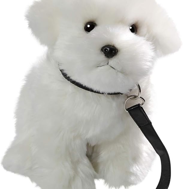 kuscheltier hund weiß