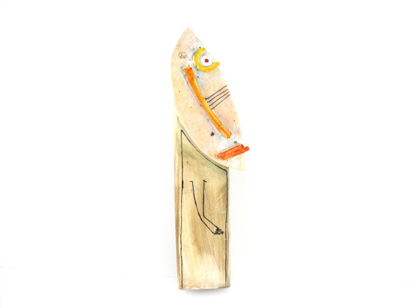 Wall art sculpture, Ceramic Wall Art, 3D wall art, Mixed Media Sculpture, Ceramic Art Doll by 99heads - 99heads Wall art sculpture, Ceramic Wall Art, 3D wall art, Mixed Media Sculpture, Ceramic Art Doll by 99heads - 99heads