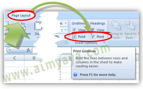 Cara membuat gridlines serta heading baris dan kolom microsoft excel dapat dicetak