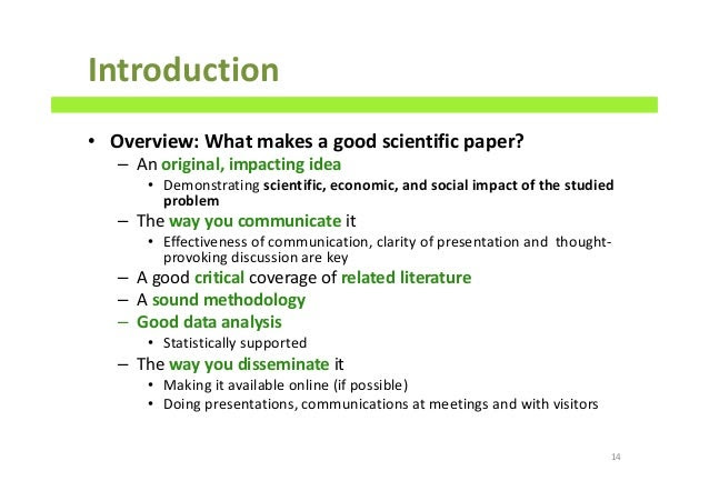 how to write an introduction for a scientific paper