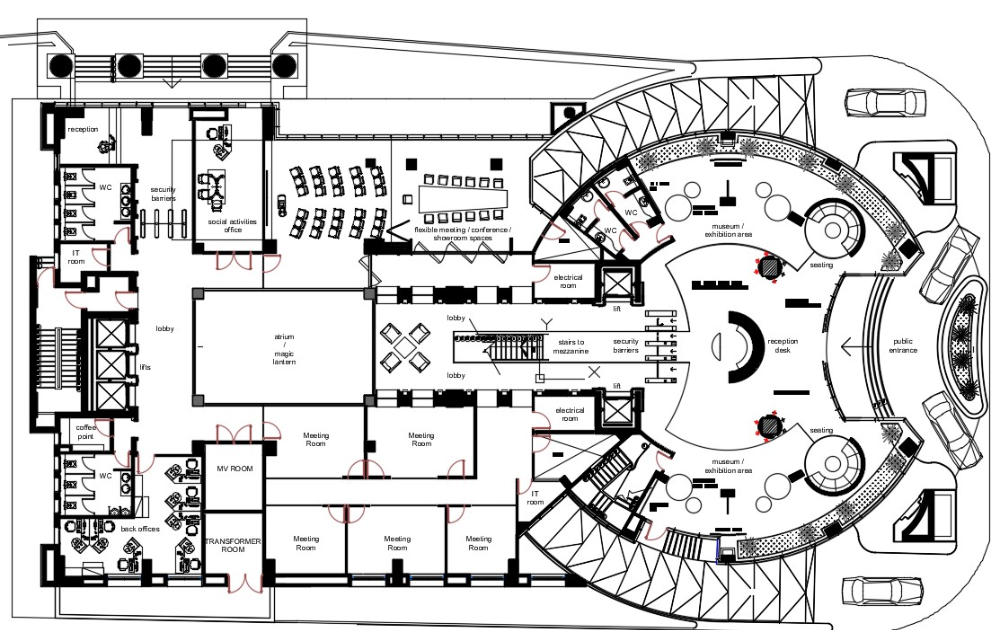 Art Gallery Floor Plan Dwg Download Free Mockup