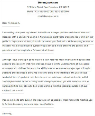 cv cover letter pediatrician