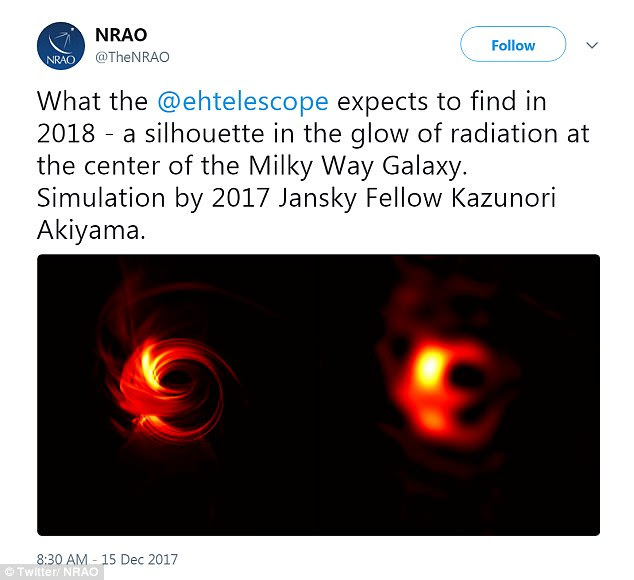 Scientists with the Event Horizon Telescope, a ‘virtual Earth-sized telescope’ with points all around the globe, expect to spot the edge of the supermassive black hole at the center of our galaxy in 2018