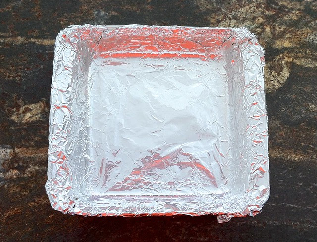 Square Pan Lined with Foil