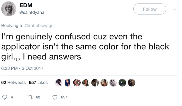 If you're wondering whether all three lipsticks are actually the same shade, you're not alone. Twitter user saintdyana reposted screenshots of the videos, which sparked a looong thread in which people tried to figure out exactly what the hell was going on.