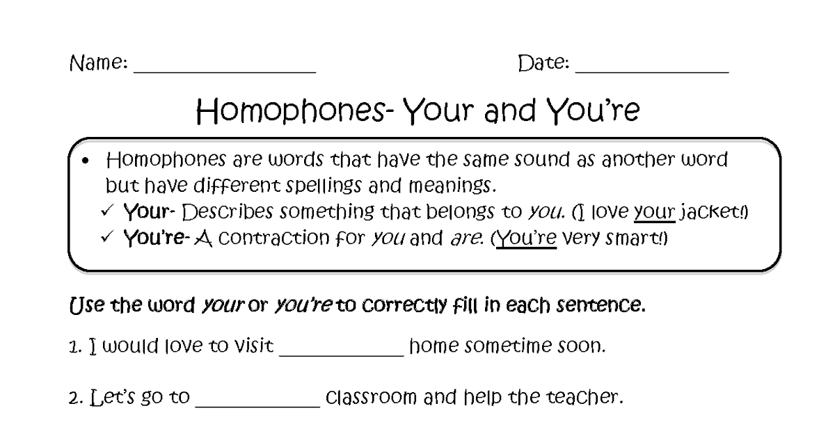 Homonyms Worksheets For Grade 2 - Awesome Worksheet