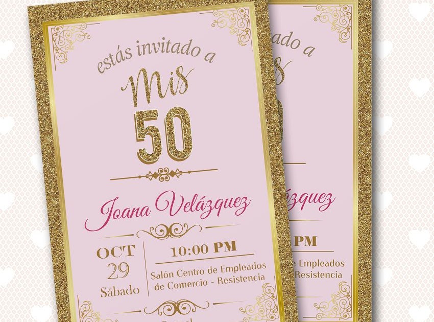 Tarjetas De Invitacion De 50 Años Mujer