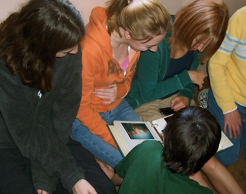 Looking at photos