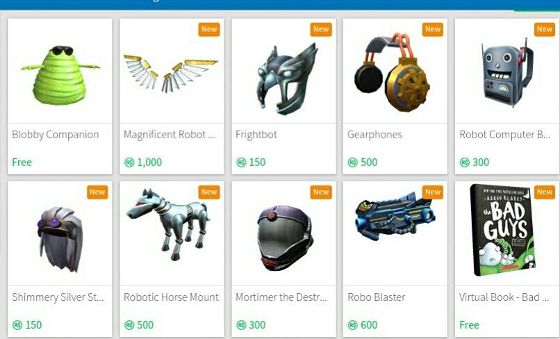 Robux and items. Roblox items.