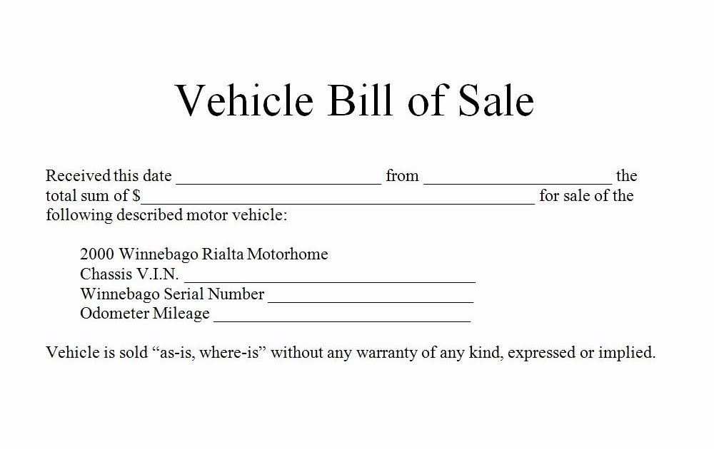 How To Make A Bill Of Sale For A Vehicle - Tyler McFadden's Template