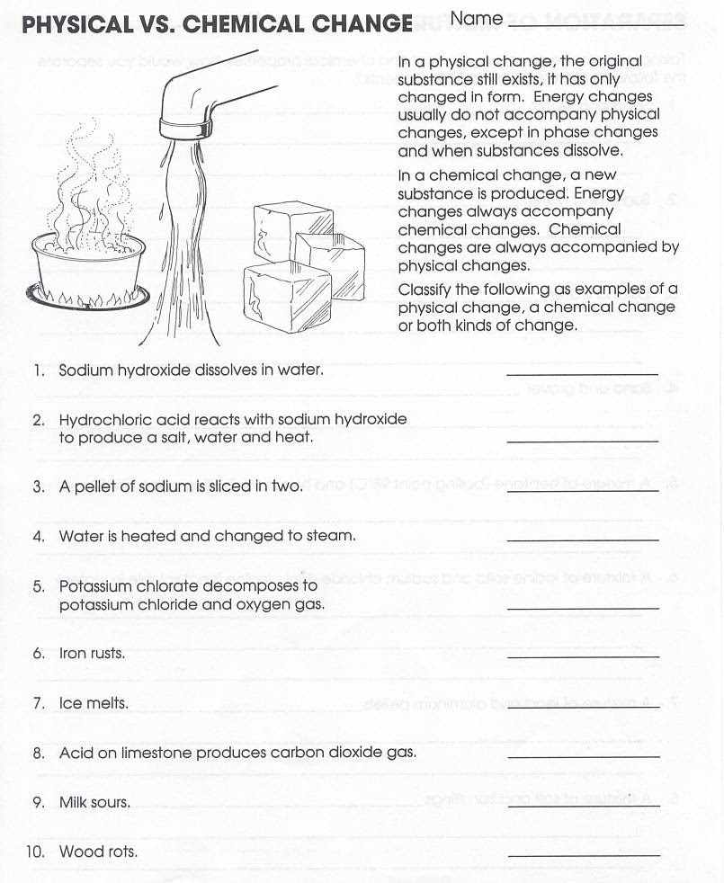 30 Physical Chemical Change Worksheet - Worksheet Project List