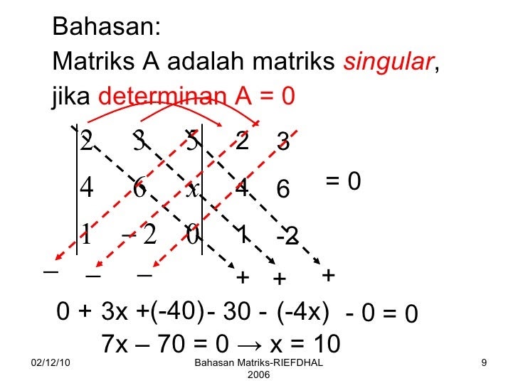 Soal Matriks Singular Ordo 3X3 - Contoh Soal Pelajaran