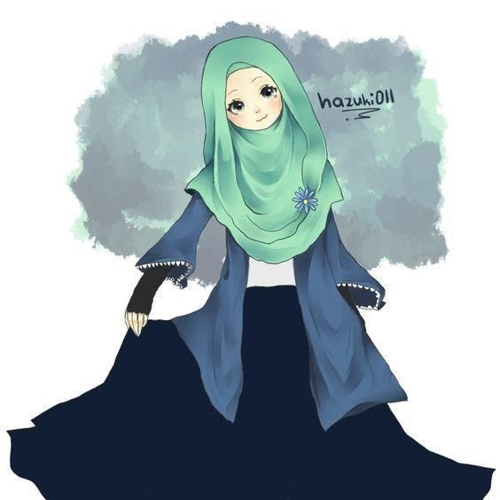  Gambar Kartun Muslimah Cantik Dan Imut Bercadar  Gambar  