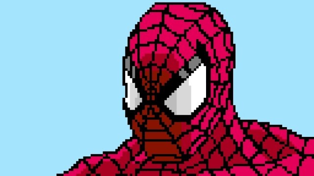 Simple Spiderman Pixel Art - kevinjoblog