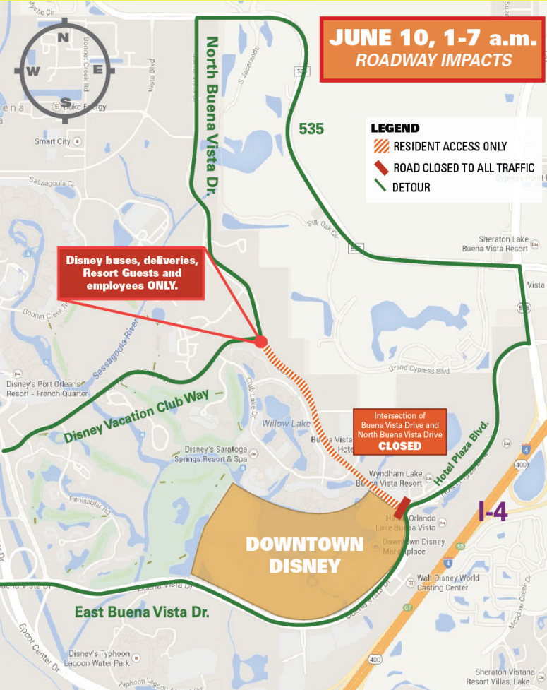 More Overnight Road Closures Near Downtown Disney Orlando Theme Park News