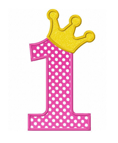 Instant Download Number 1 with Crown Applique Machine Embroidery Design NO:1410 - JoyousEmbroidery Instant Download Number 1 with Crown Applique Machine Embroidery Design NO:1410 - JoyousEmbroidery