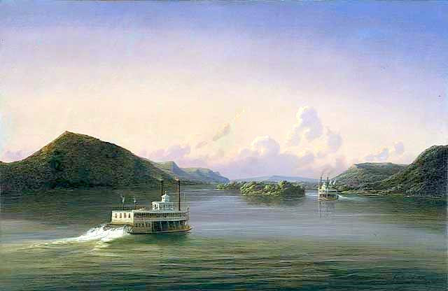 View On The Mississippi River (Steamboats On The Mississippi)