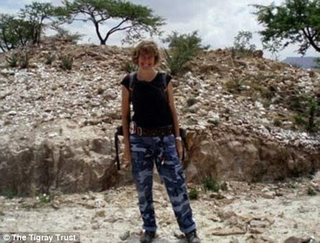 Archaeology: Louise Schofield stands by the spot where she has discovered the entrance to the Queen of Sheba's gold mine in Ethiopia