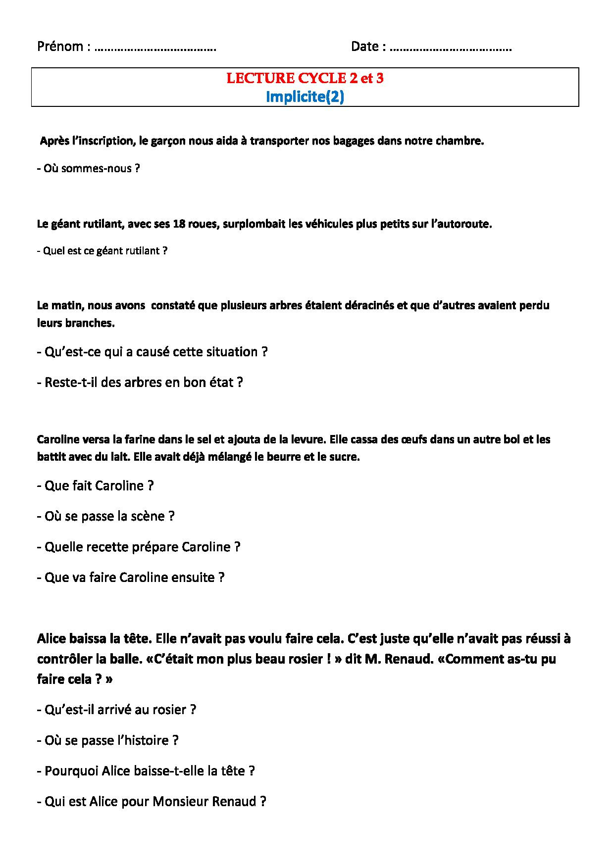 Textes De Lecture + Questions De Compréhension Cm2 Pdf Gratuit Textes De Lecture Questions De Compréhension Cm2 Pdf - Exemple de Texte