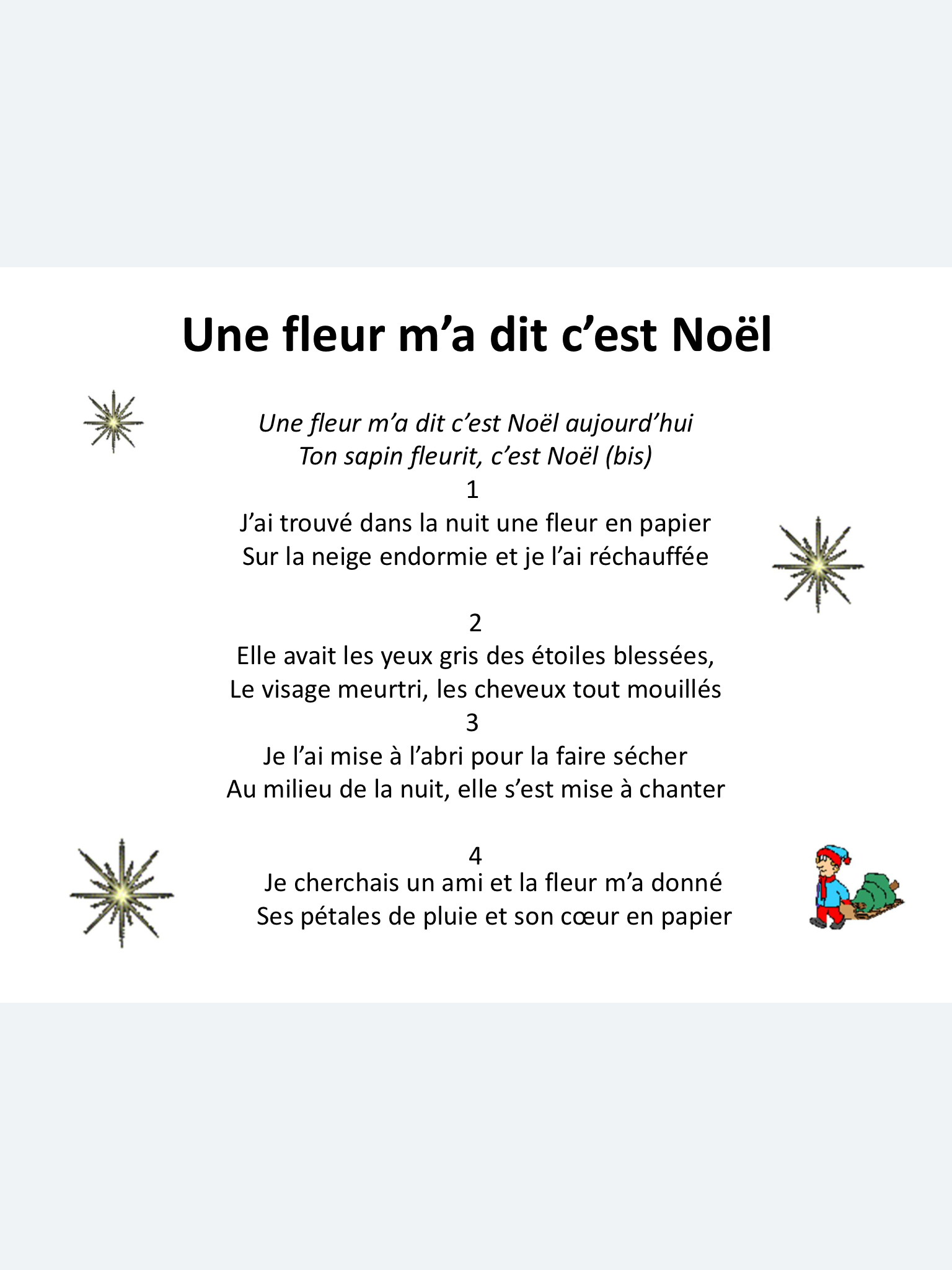 Parole Chanson De Noel En Francais - Get Images Two