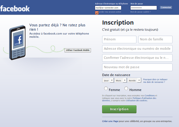 Facebook Connexion Ou Inscription