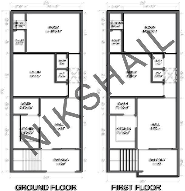 20x45 House Ground Floor Plan With 3d Gaines Ville Fine Arts