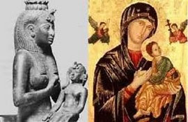 Madonna e bambino, specchio dei preesistenti Osiride e Horus Madonna e bambino, specchio dei preesistenti Osiride e Horus