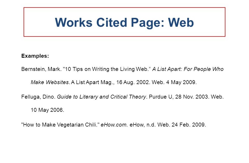 Mla Format Works Cited Website With Two Authors - Sample Site h