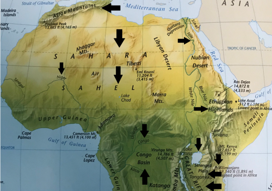 Map Africa Mountains - Share Map