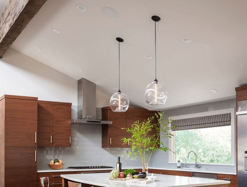 kitchen island single pendant lighting idea