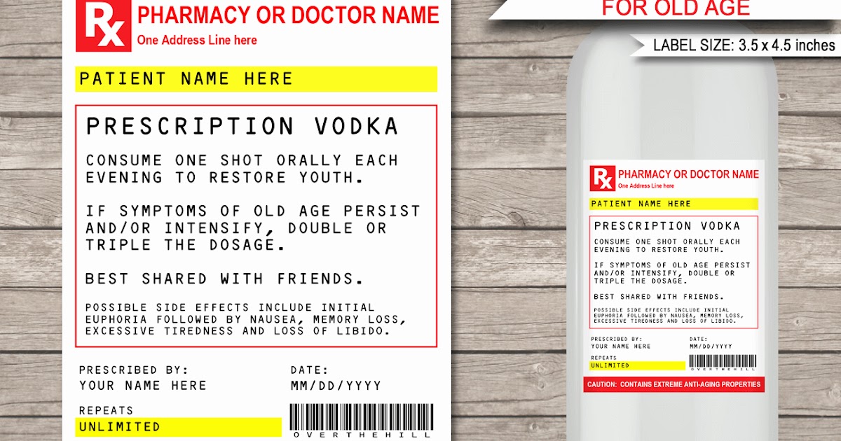 Printable Walgreens Prescription Label Template