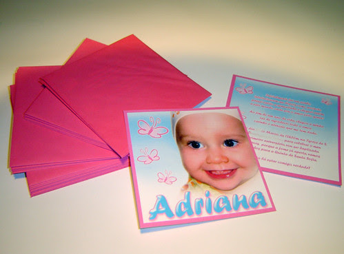 Convite de Baptizado Tema Borboleta Adriana